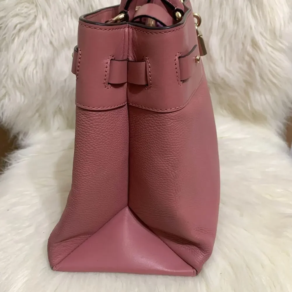 MICHAEL KORS Soft Pink Large Leather GRAMERCY Padlock Satchel